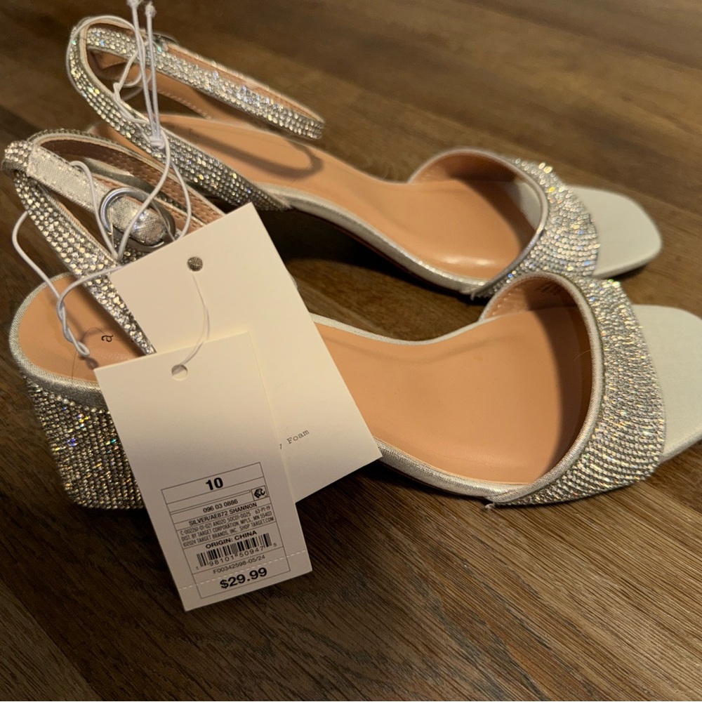 Elegant Silver Women's Heels- NWT